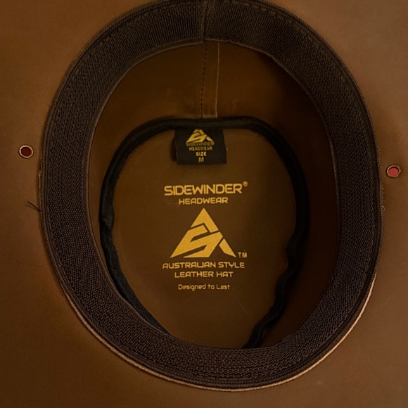 NWOT Men's Classic Brown Leather Hat - Picture 2 of 4